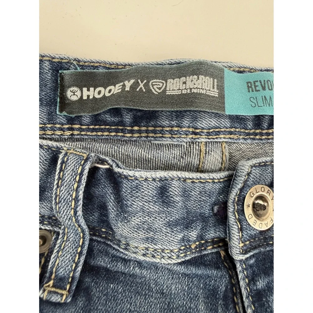 Hooey x Rock & Roll Denim Revolver Straight Slim Straight Leg Mens Jeans 33x36